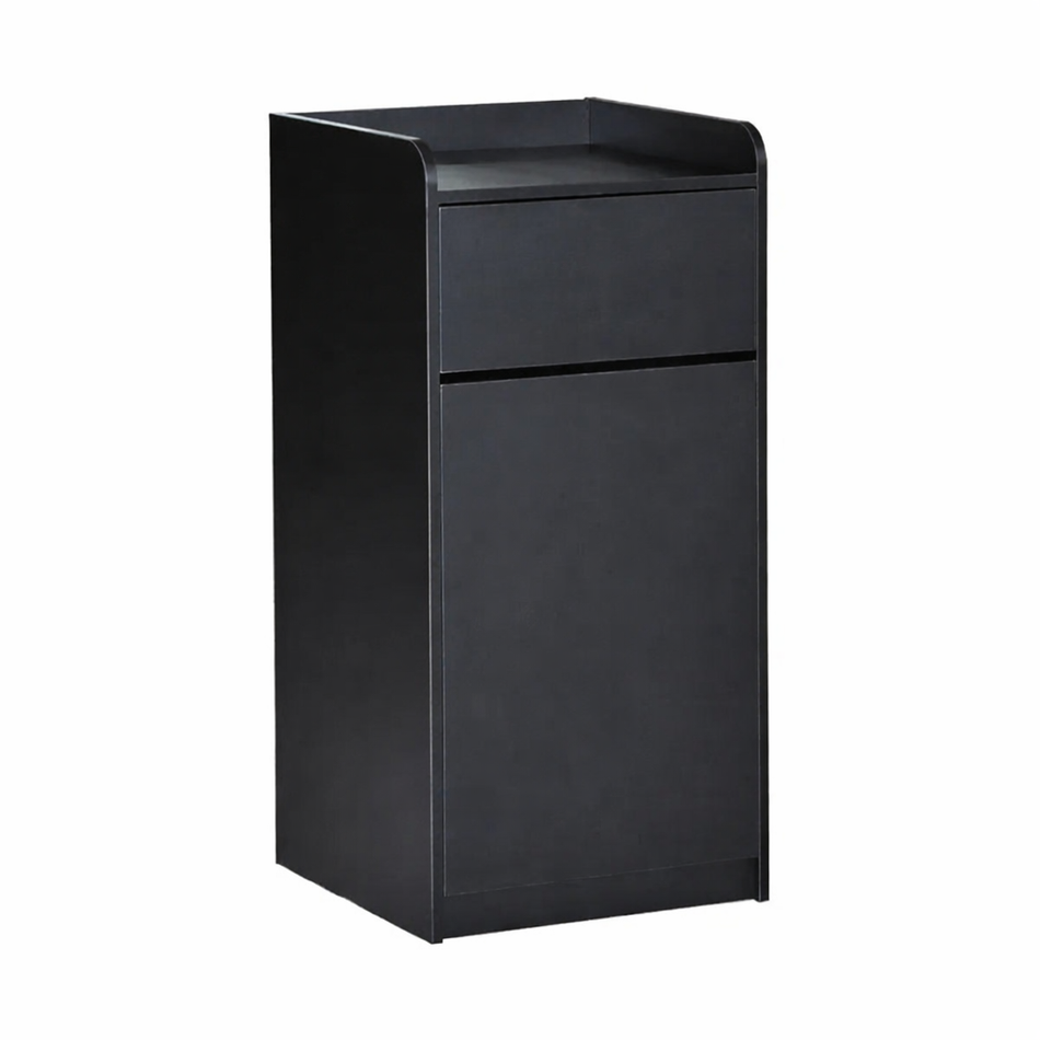 Wooden Bin Cabinet, Takeaway Restaurant Trash Bin - Black