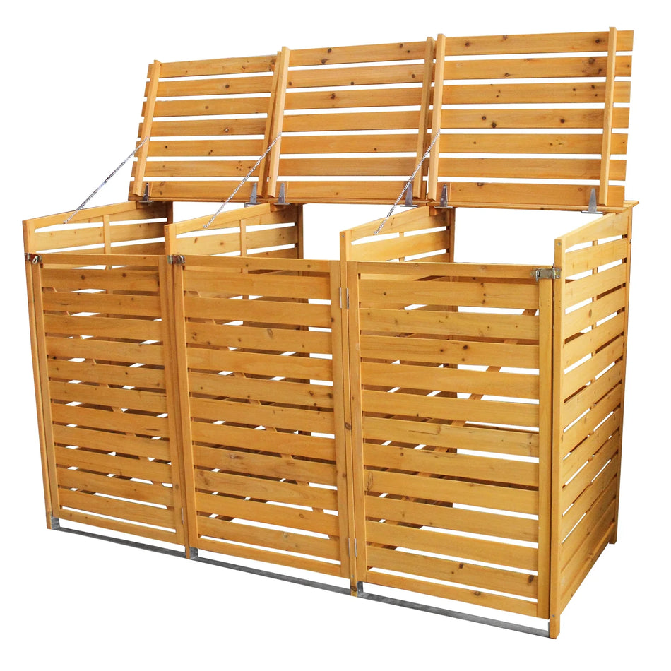 Triple Wheelie Bin Storage – Wooden Outdoor Bin Store for 3 Bins